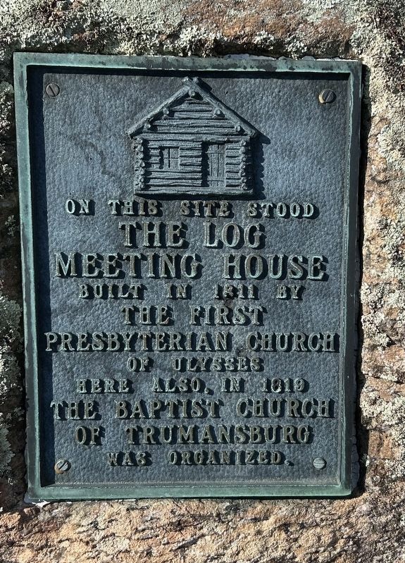 The Log Meeting House Marker image. Click for full size.