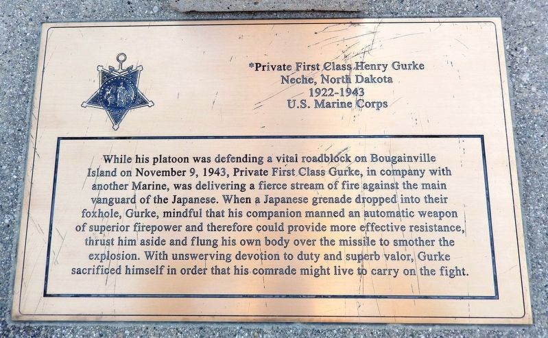 ☆ Private First Class Henry Gurke Marker. Click for full size. ☆ Private First Class Henry Gurke Marker image. Click for full size.
