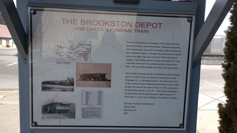 The Brookston Depot Marker image. Click for full size.