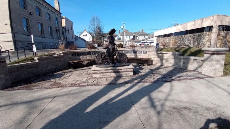 The Little Girl with her Bike; Marie Sturat Edwards Statue image. Click for full size.