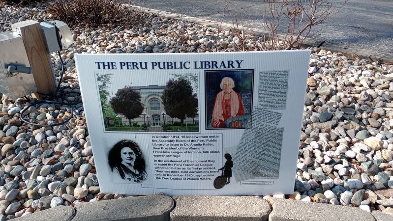 The Peru Public Library Marker image. Click for full size.