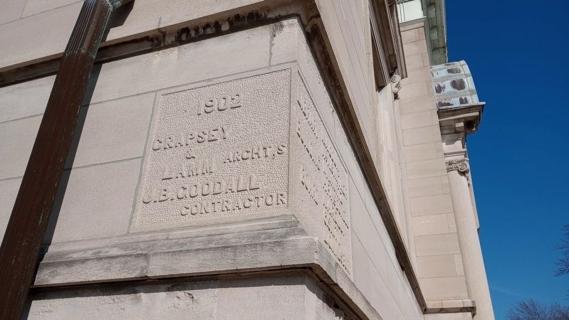 The Peru Public Library Cornerstone Side 1 image. Click for full size.
