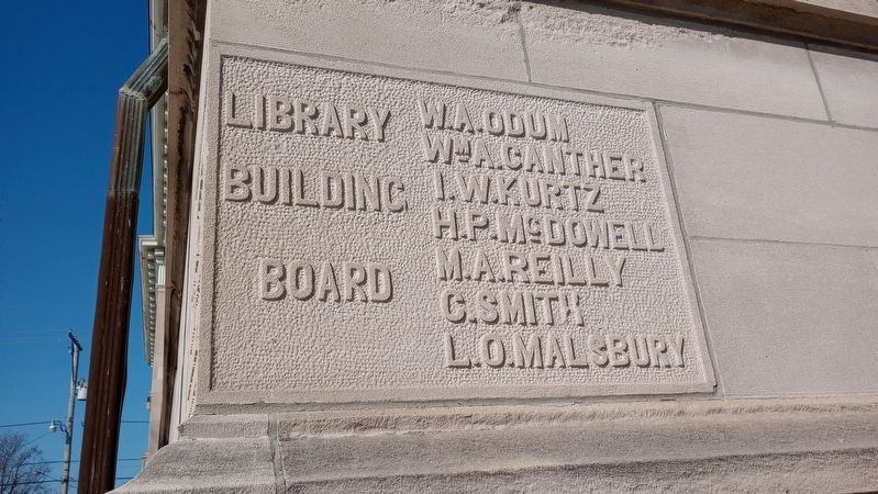 The Peru Public Library Cornerstone Side 2 image. Click for full size.