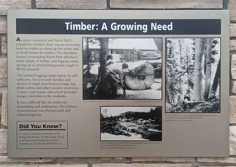 Timber: A Growing Need Marker image. Click for full size.
