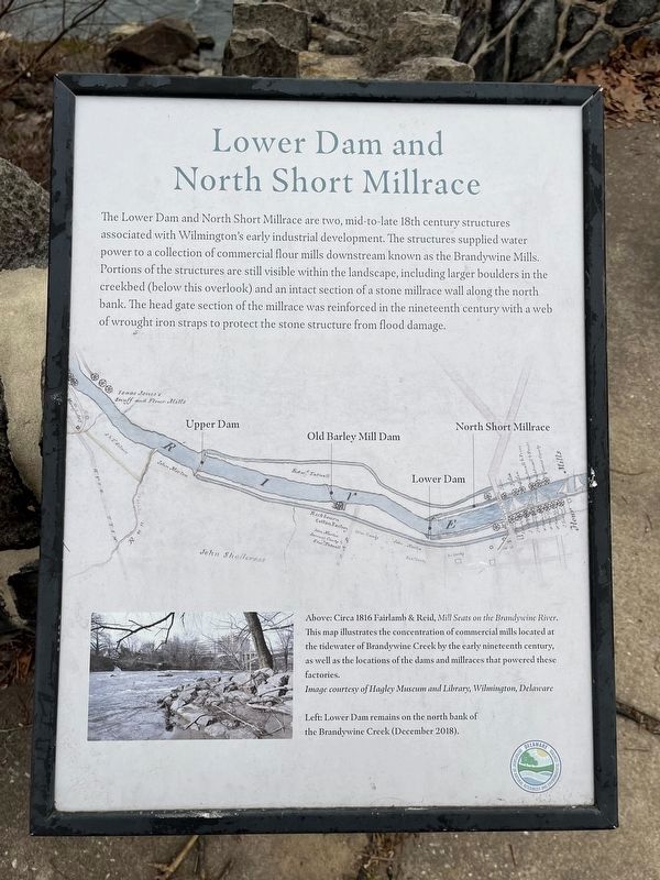 Lower Dam and North Short Millrace Marker image. Click for full size.