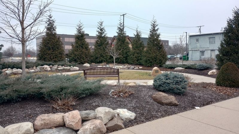 Site of First Kosciusko County Court House Marker. Click for full size. Site of First Kosciusko County Court House Marker image. Click for full size.