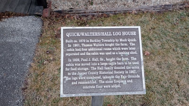 Quick/Walters/Hall Log House Marker image. Click for full size.