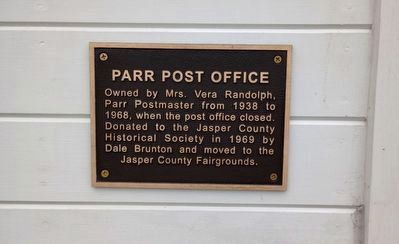 Parr Post Office Marker image. Click for full size.