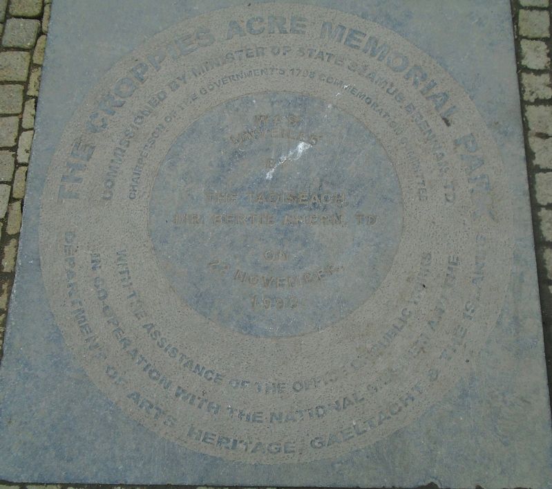 The Croppies Acre Memorial Park Dedication Marker image. Click for full size.