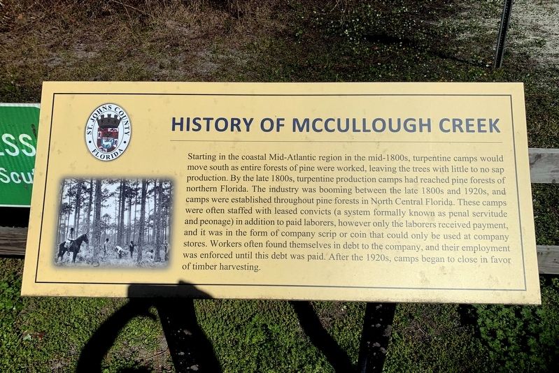 History of McCullough Creek Marker. Click for full size. History of McCullough Creek Marker image. Click for full size.