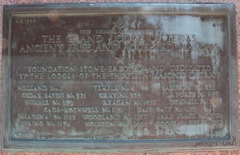 San Jacinto Masonic Monument Cornerstone image. Click for full size.