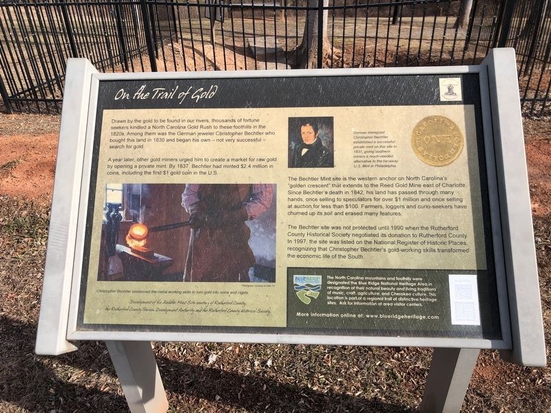 On the Trail of Gold Marker. Click for full size. On the Trail of Gold Marker image. Click for full size.