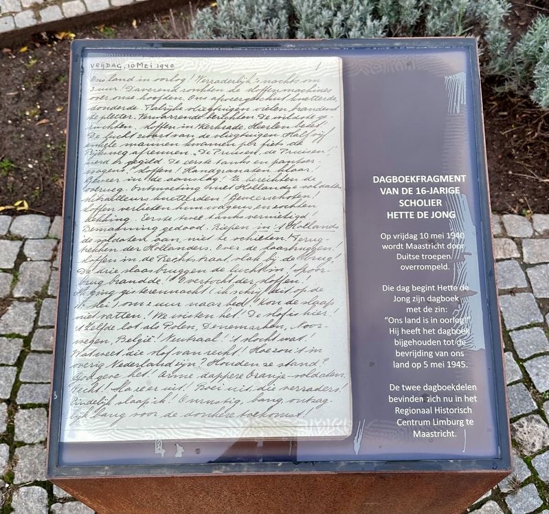 Herdenkingsplein (02): Dagsboekfragment / Diary Excerpt Marker image. Click for full size.