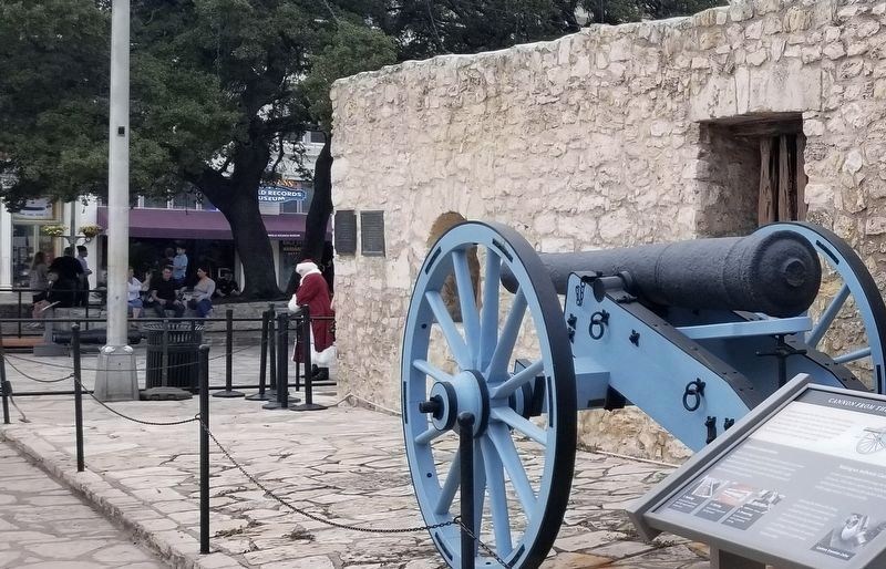 The Alamo in 1836 Marker is missing image. Click for full size.