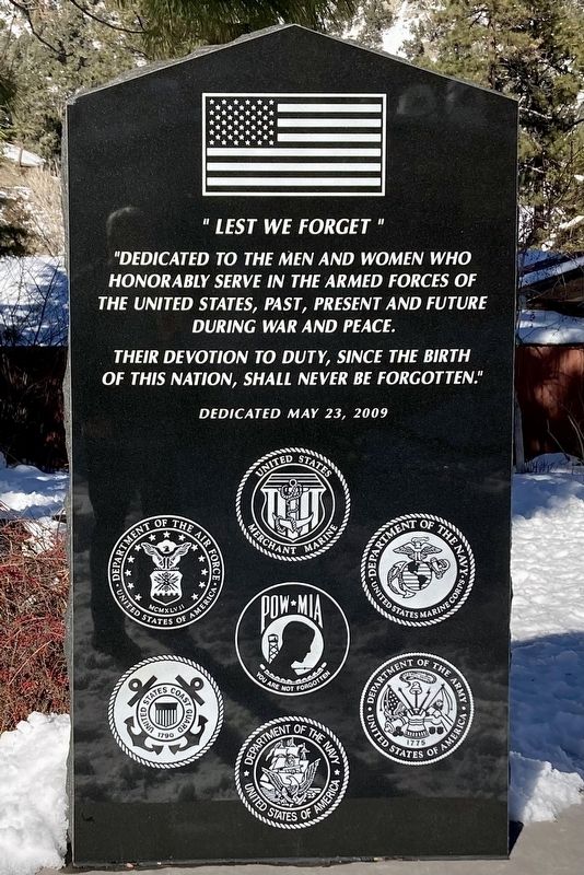 Lest We Forget Marker. Click for full size. Lest We Forget Marker image. Click for full size.