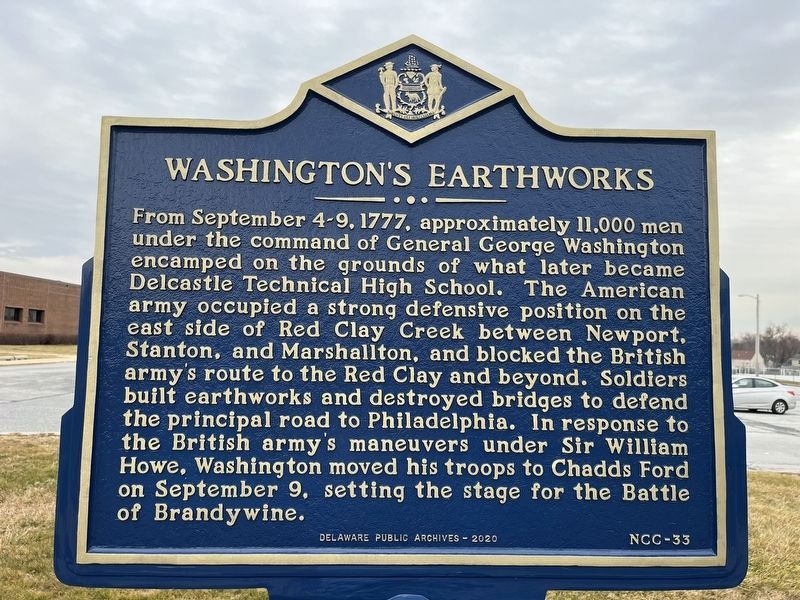 Washington's Earthworks Marker image. Click for full size.