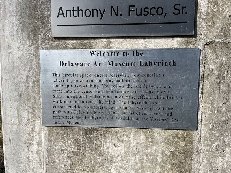 Welcome to the Delaware Art Museum Labyrinth Marker. Click for full size. Welcome to the Delaware Art Museum Labyrinth Marker image. Click for full size.