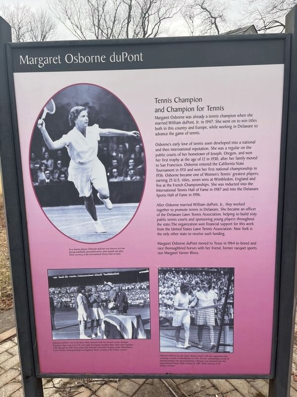 Margaret Osborne duPont Marker image. Click for full size.