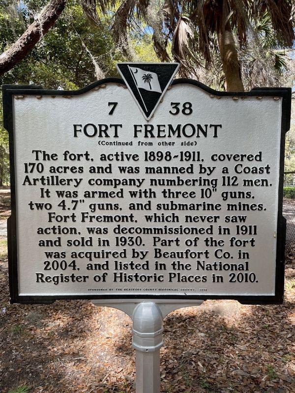 Fort Fremont Marker, Side Two image. Click for full size.