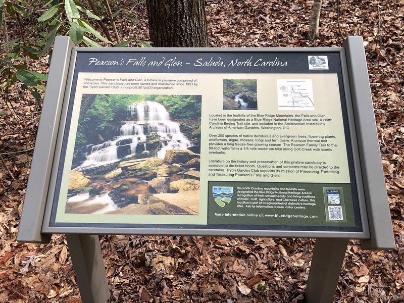 Pearson's Falls and Glen  Saluda, North Carolina Marker image. Click for full size.