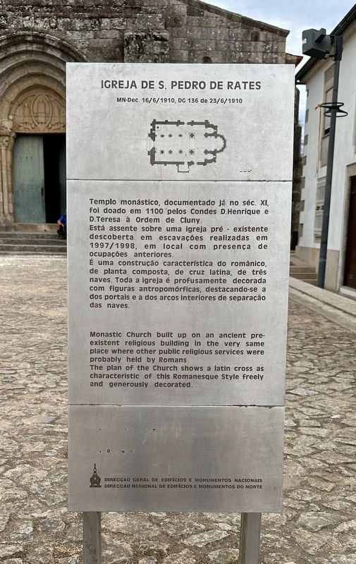Igreja de S. Pedro de Rates / Church of San Pedro of Rates Marker image. Click for full size.
