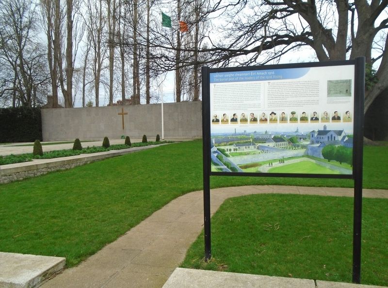 The burial plot of the leaders of the 1916 Rising and Marker image. Click for full size.