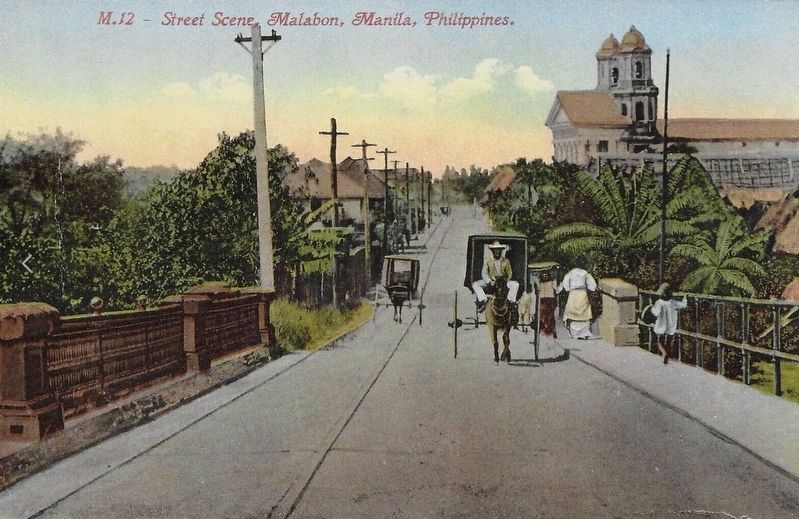 Malabon, looking west along what is now known as Rizal Avenue image. Click for full size.