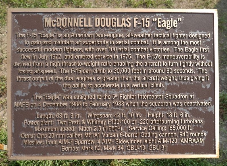 McDonnell Douglas F-15 "Eagle" Marker image. Click for full size.