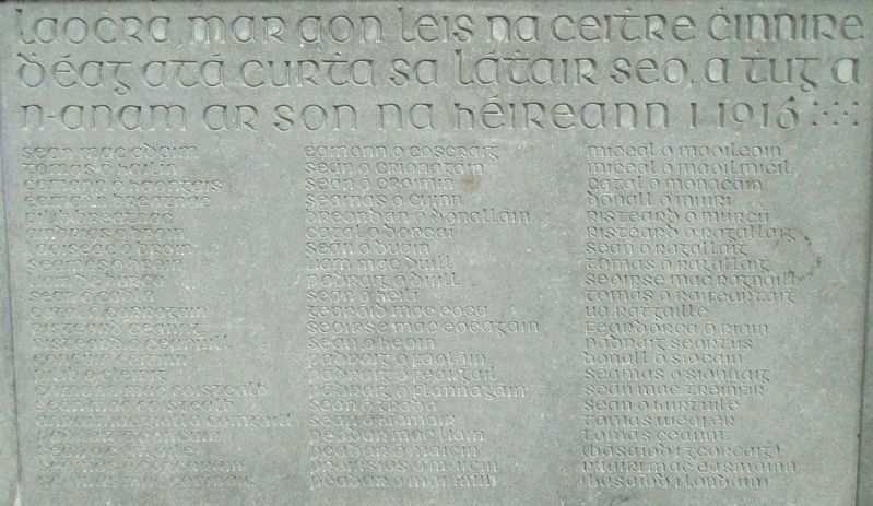 Patriots Who Died During the 1916 Rising Marker. Click for full size. Patriots Who Died During the 1916 Rising Marker image. Click for full size.