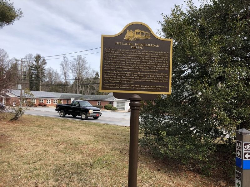 The Laurel Park Railroad Marker. Click for full size. The Laurel Park Railroad Marker image. Click for full size.