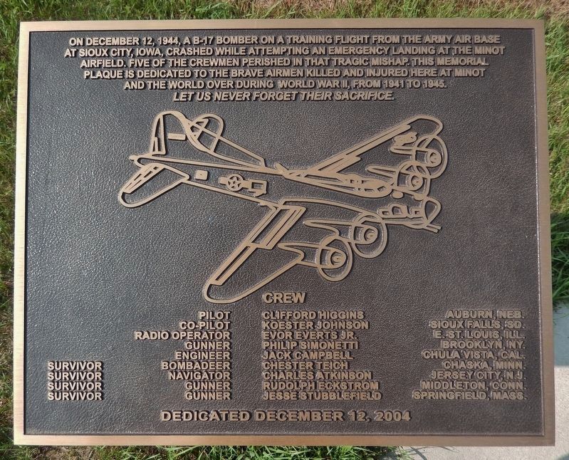 B-17 Bomber Crash Memorial image. Click for full size.