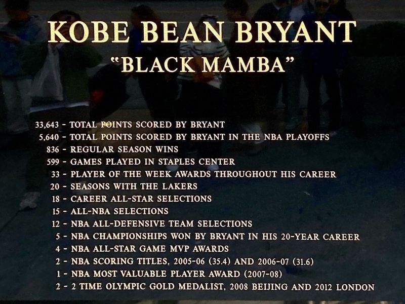 Kobe Bryant Marker. Click for full size. Kobe Bryant Marker image. Click for full size.