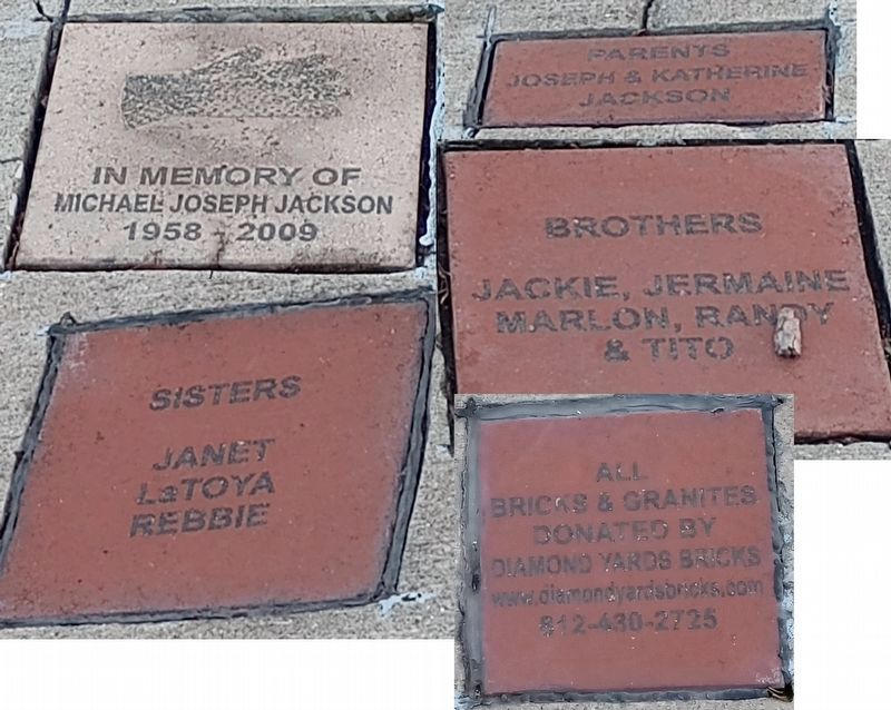 Michael Jackson memorial pavers image. Click for full size.