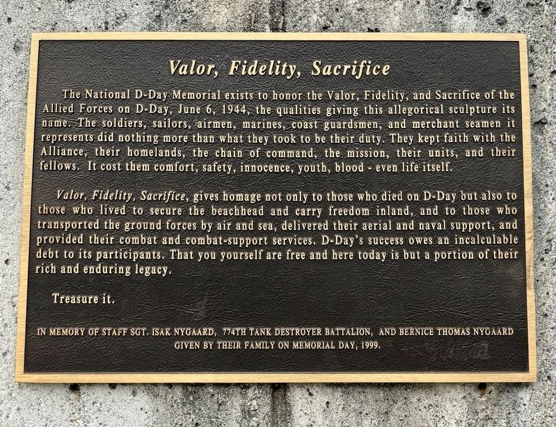 Valor, Fidelity, Sacrifice Marker image. Click for full size.