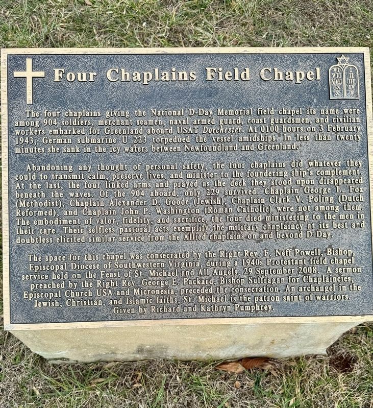 Four Chaplains Field Chapel Marker image. Click for full size.