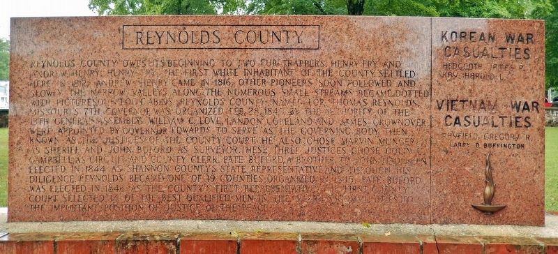 Reynolds County History & War Memorial<br>(<i>left panel</i>) image. Click for full size.