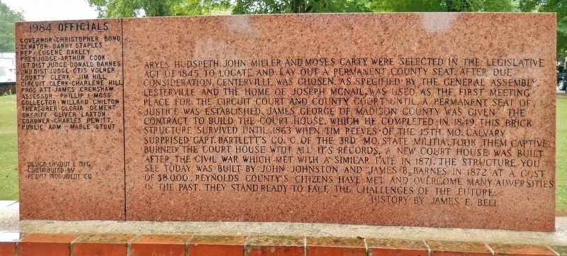 Reynolds County History & War Memorial<br>(<i>right panel</i>) image. Click for full size.