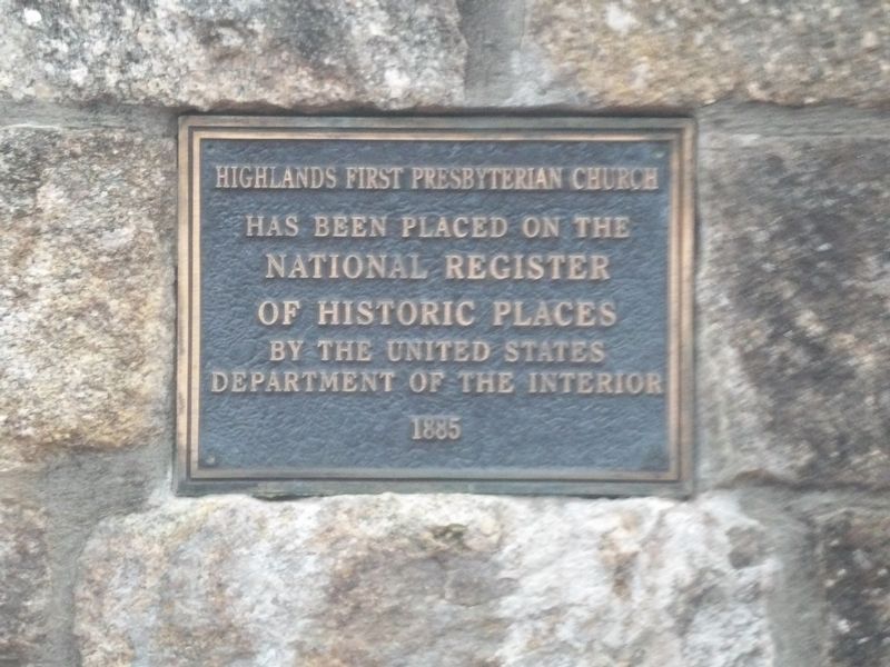 Highlands First Presbyterian Church Marker image. Click for full size.