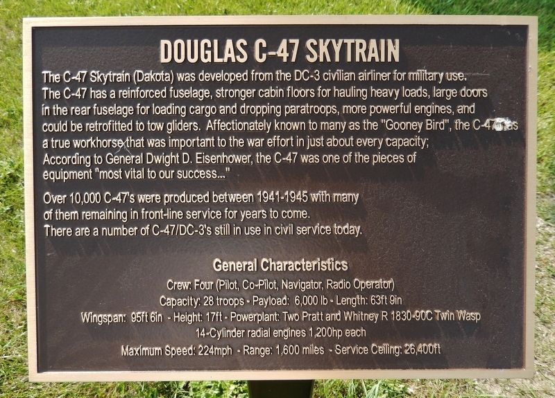 Douglas C-47 Skytrain Marker image. Click for full size.