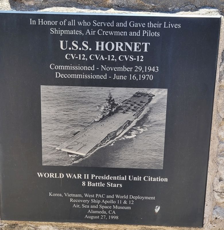 U.S.S. Hornet Marker image. Click for full size.