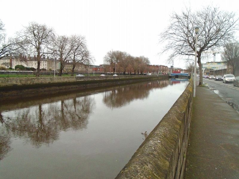 River Liffey, Looking East along Victoria Quay at the Brewery. Click for full size. River Liffey, Looking East along Victoria Quay at the Brewery image. Click for full size.
