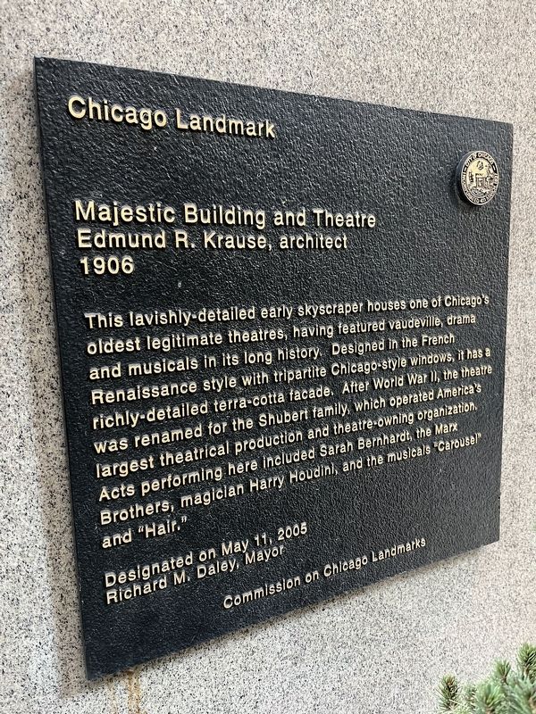 Majestic Building and Theatre Marker. Click for full size. Majestic Building and Theatre Marker image. Click for full size.