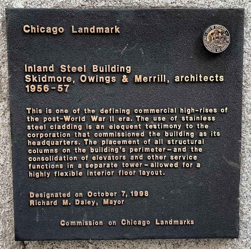 Inland Steel Building Marker image. Click for full size.