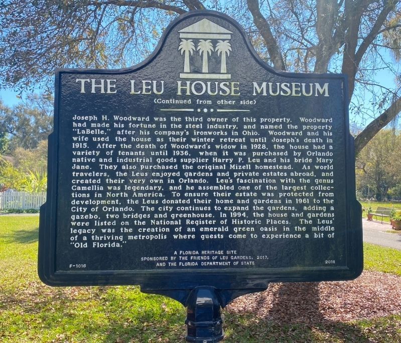 The Leu House Museum Marker (side 2) image. Click for full size.