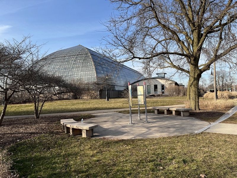 Garfield Park sign and conservatory image. Click for full size.