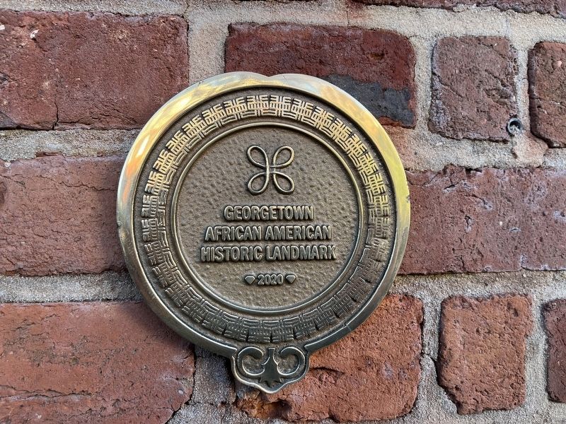 Georgetown African American Historic Landmark medallion for Tudor Place. Click for full size. Georgetown African American Historic Landmark medallion for Tudor Place image. Click for full size.