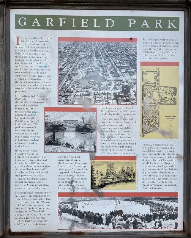 Garfield Park Marker. Click for full size. Garfield Park Marker image. Click for full size.