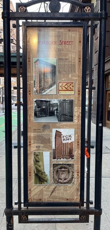 Dearborn Street Marker (side B). Click for full size. Dearborn Street Marker (side B) image. Click for full size.