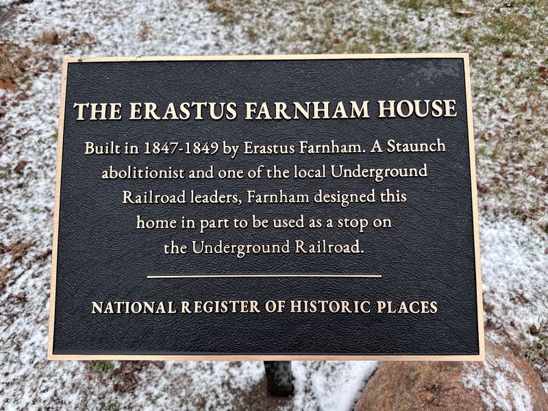 The Erastus Farnham House Marker image. Click for full size.