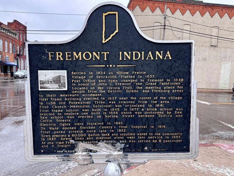 Fremont Indiana Marker image. Click for full size.